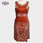 Latest elegant embroidery neck lady slim formal office dresses ladies sexy women