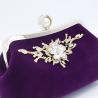 Buy cheap Purple Velvet Fabric Evening Clutch Bag For Women Flora Diamond Decoration OEM from wholesalers