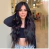Buy cheap Long Black Wigs for Women Synthetic Curly wig Middle Part Heat Resistant Fiber Wigs for Daily Party Use 24 Inch from wholesalers
