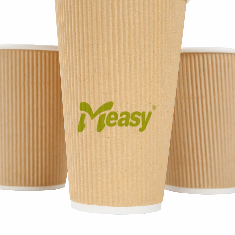 Large Capacity Ripple Paper Cups Skid-proof For Cappuccino / Latte