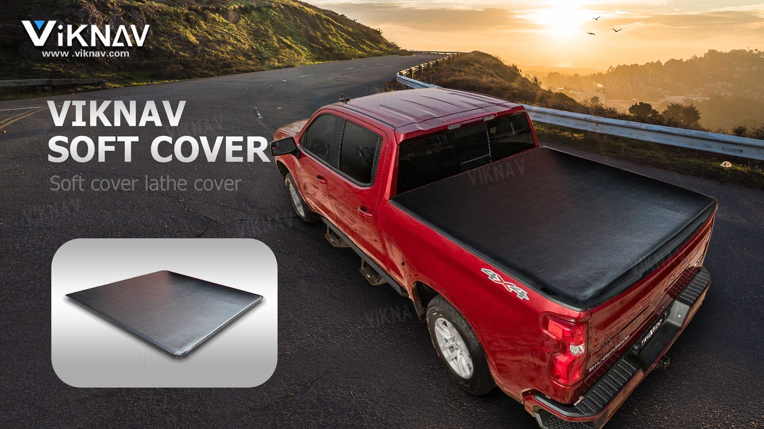 Viknav for Ford F150 24oz Heavy Duty Truck Bed Replacement Tonneau Cover LED DRL