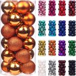 24Pcs Plastic Multicolor Christmas Balls Ornaments For Xmas Christmas Tree