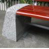Buy cheap ODM Modern Stone And Wood Outdoor Benches With Backrest Flanged Surface Mounted from wholesalers