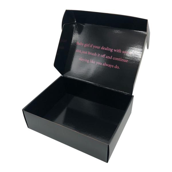 Buy cheap Glossy Black Cardboard Corrugated Boxes , Foldable Kraft Paper Carton Box from wholesalers