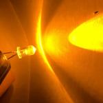 Through Hole 5mm 45deg 590nm Yellow Color 13000mcd Stopper Pins For LED