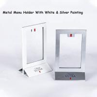 Buy cheap Desktop Stainless Steel Bar Display Stand Metal Table Menu Sign Holder For product