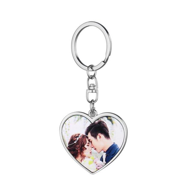 Promotional Blank Metal Keychain Double Sided Sublimation Heart Keychain Custom Keychains For Business