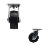 Black Heat Resistant swivel Oven Trolley 5 Inch Replacement Caster Wheels