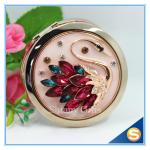 Shinny Gifts Crystal Goose Design Folding Make up Mirror Souvenir Compact Mirror