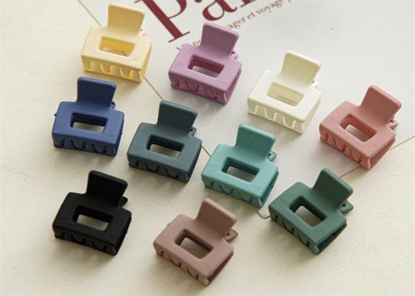 Temperament kids girls resin accessories matte cute square small clip Morandi
