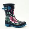 Buy cheap Floral Printed Waterproof Rubber Ankle Boots , Non Slip Size 9 Women'S Rain Boots from wholesalers