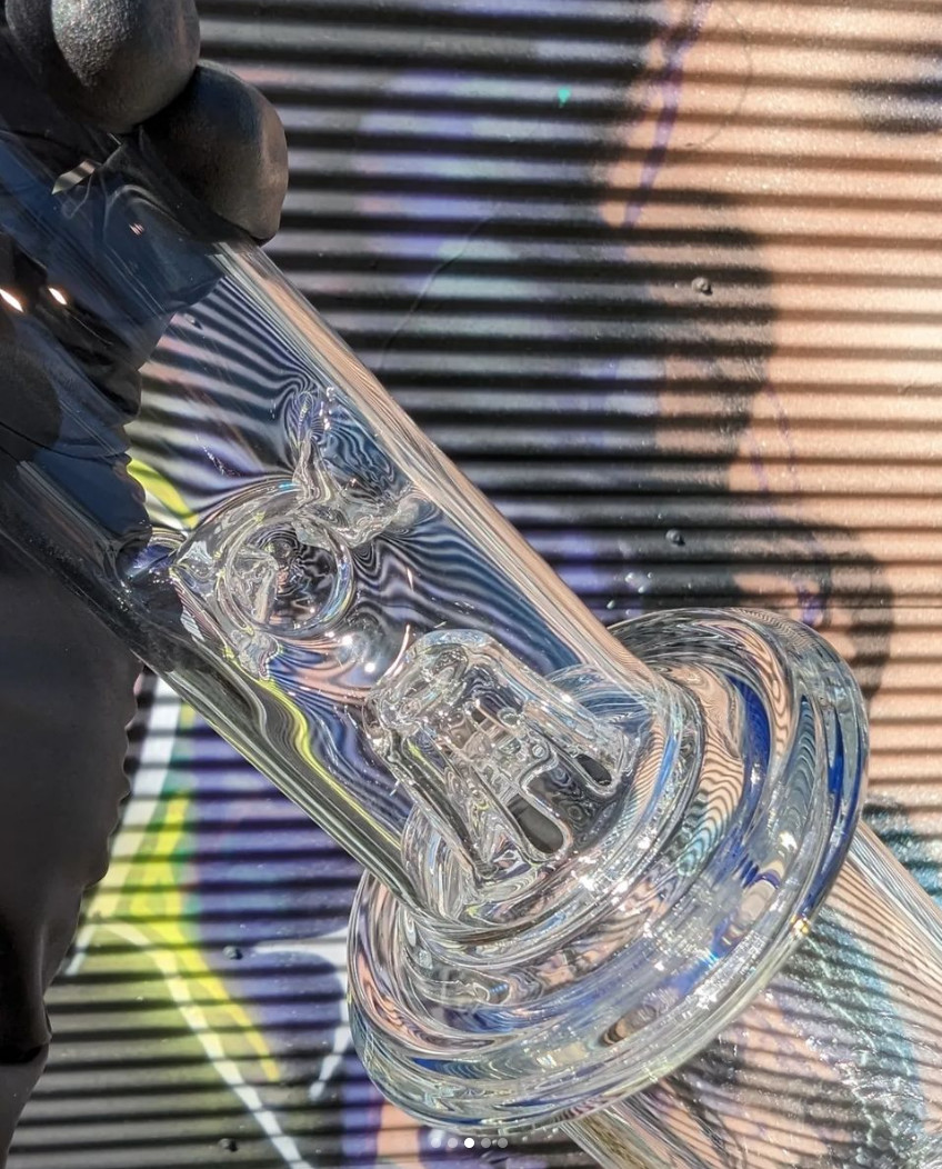 16 Inches Borosilicate Glass Bongs Tripl Honeycomb Perc Straight Tube Dab Rig Recycler