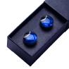 Buy cheap Eco Men'S Diamond Cufflinks Copper Material Round Gem Blue Crystal from wholesalers