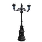 Outdoor Decorative Antique Cast Iron Street Lamp Post Round Two Classical Light