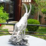 Contemporary Metal Garden Sculptures , Metal Goat Statue For Outdoor Decoration