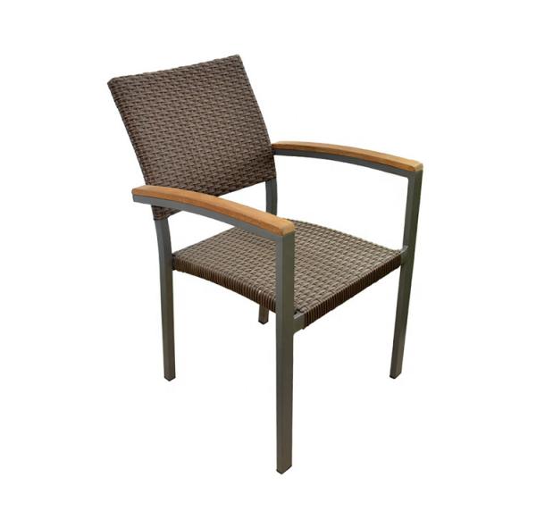Buy cheap Aluminum 86cm Height 59cm Depth Rattan Garden Chairs For Cafe Shop from wholesalers