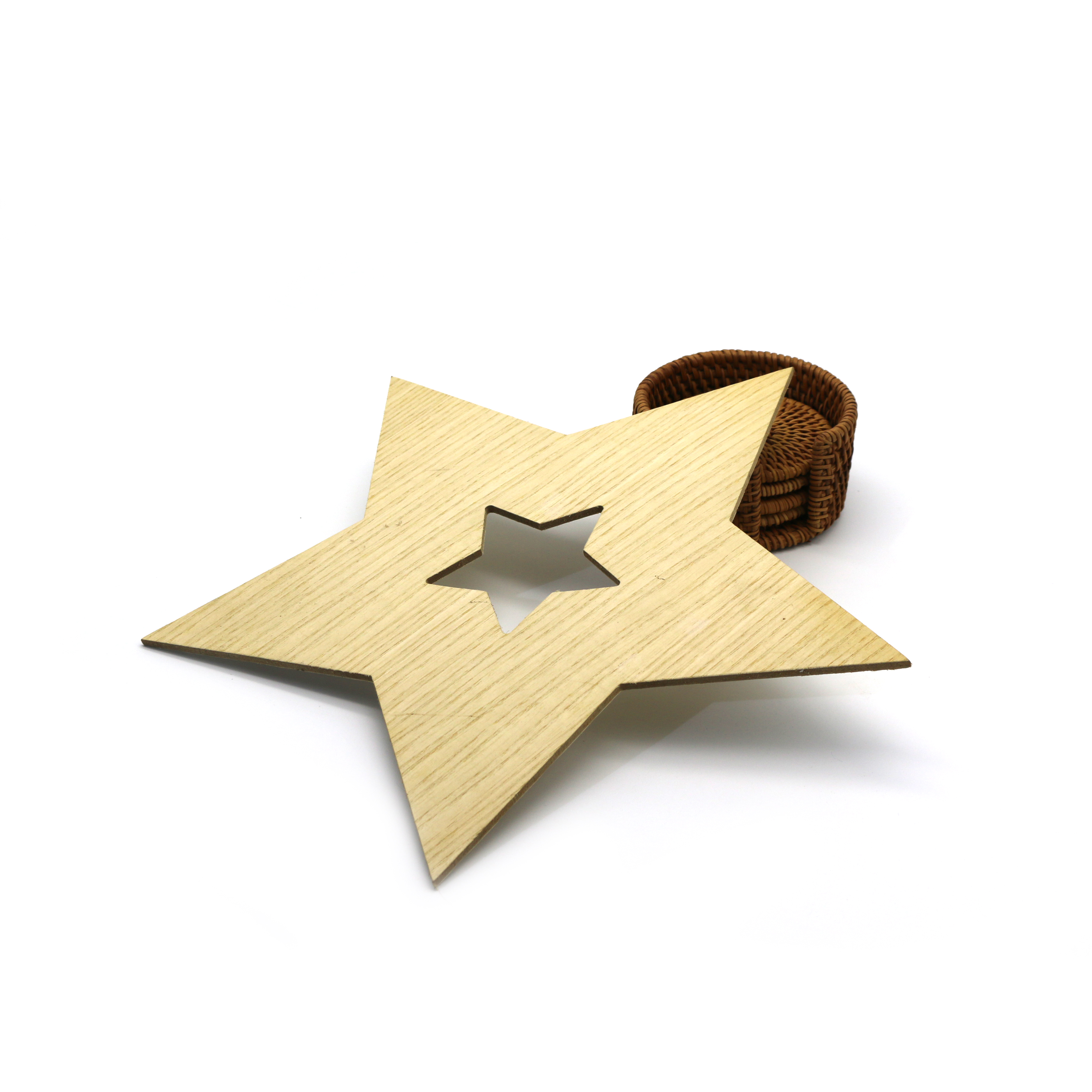 Laser Cutting Natural Wooden Tag for Baby milstone card or customized design