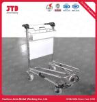 3 Wheels Airport Luggage Trolleys CE OEM Stainless Steel