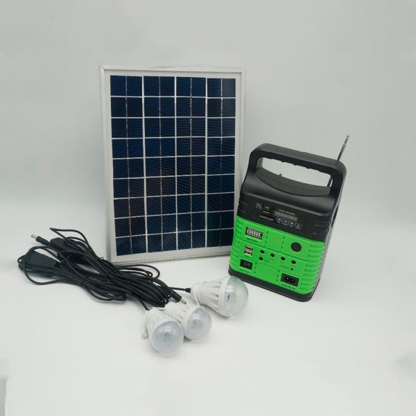 7500mah Portable Solar Power System Kit With Built In FM Radio MP3 Mini Outdoor