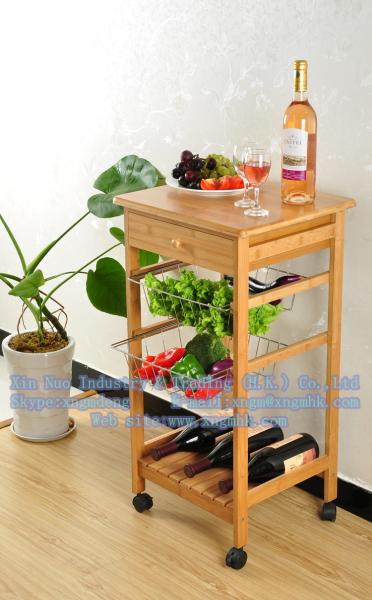 Buy cheap bamboo multilayer dining car, the wooden hotel dining car, wooden dish rack from wholesalers