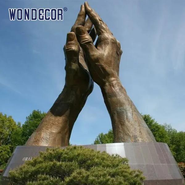 Buy cheap Large outdoor decoration casting prayer hands Bronze sculpture from wholesalers