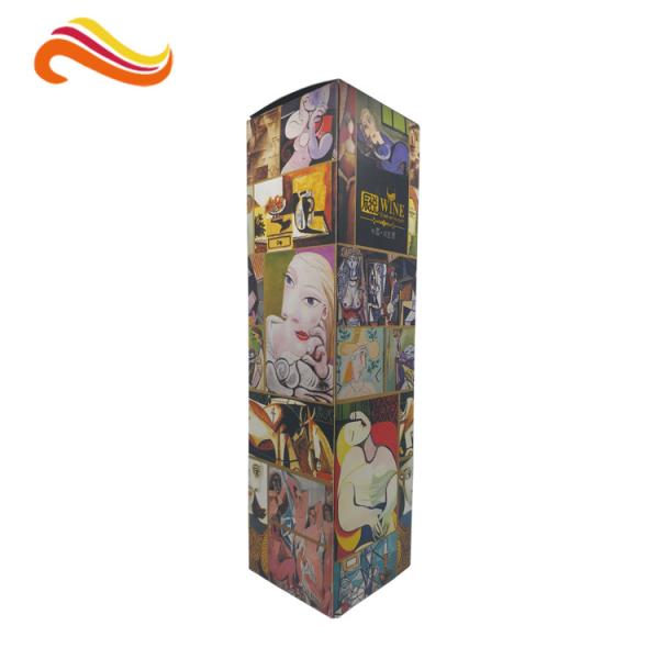 Buy cheap Silver Foil Logo Cardboard Wine Bottle Gift Box Packaging CMYK Printing With Ribbon from wholesalers