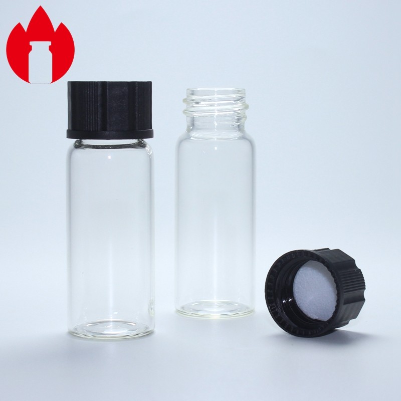 Clear 18mm Screw Mouth Glass Vial With Plastic Cap 10ml