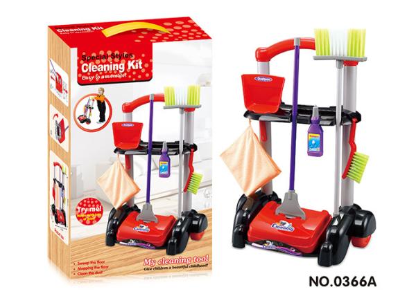 Buy cheap Cleaning Kit Trolley W / Working Vacuum Children's Play Toys Pretend Play Mop Broom from wholesalers
