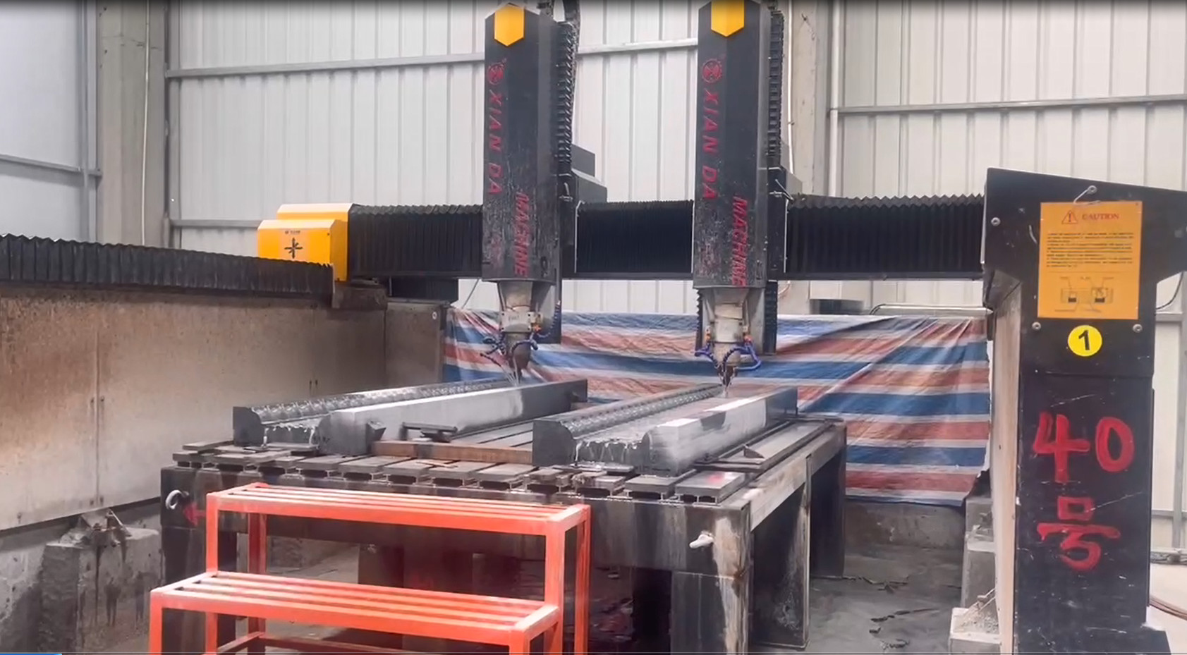 Precise 3-Axis CNC Planar Stone Carving Machine For Large Scale Stonework