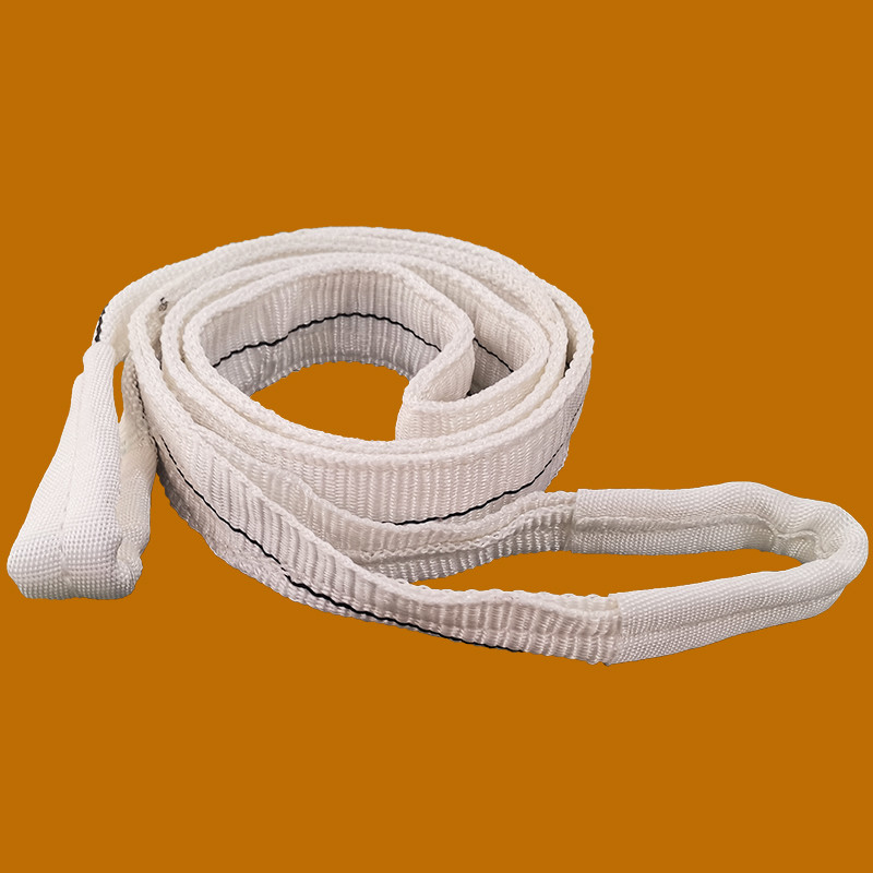 Double Ply 1T White Color Polyester Flat Webbing Sling For Stainless Steel Factory