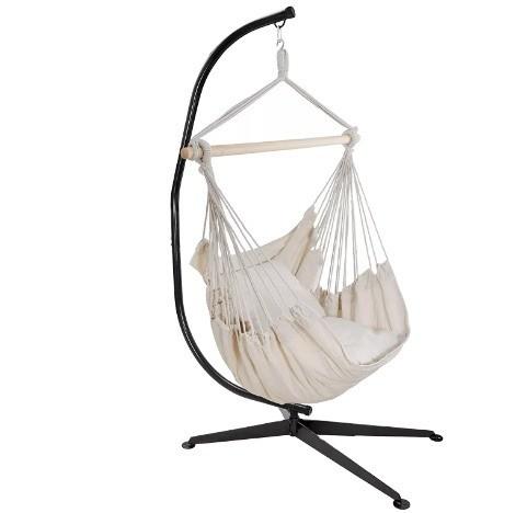 Sturdy C-Shape Hammock Stand for Heavy-Duty Swing in Living Room Durable and