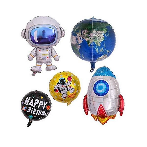 Buy cheap Outer Space Themed Foil Mylar Party Balloons Astronaut Rocket Pattern 5Pcs from wholesalers