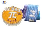 Round Custom Die Cast Medals With Heat Trasfer Ribbon And Glitter Filled 5k