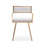Unique rose gold stainless steel dining chair PU leather upholstery armrest
