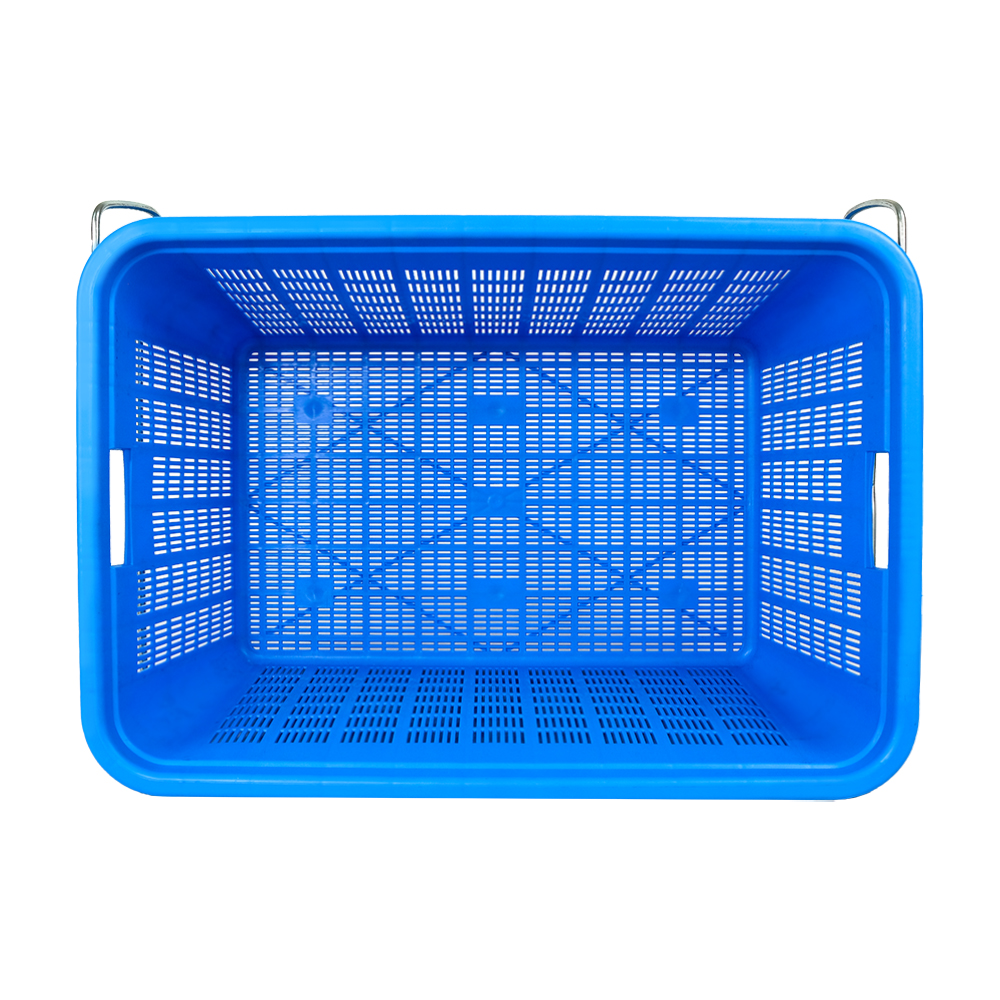 Foldable Fruit Vegetable Turnover Crate with Customized Color and Mesh Plastic Basket