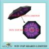 Buy cheap Brand new 3 folds Anti UV black adhesive Violet umbrella from wholesalers
