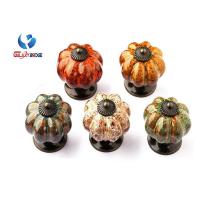 Buy cheap Colorful Pumpken Shape Ceramic Cupboard Door Knobs Porcelain Antique Bronze product