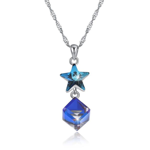 Buy cheap 5A 3.7g 45cm Cubic Zirconia Star Necklace ODM Sterling Silver Diamond Necklace from wholesalers