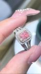 2CT Lab Grown Diamond Jewelry Rings Radiant Cut Pink Wedding Ring VVS1