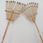 Handmade Bamboo Rake 1.40m 12 Tines for dry leaves sweeping and garden cleaning