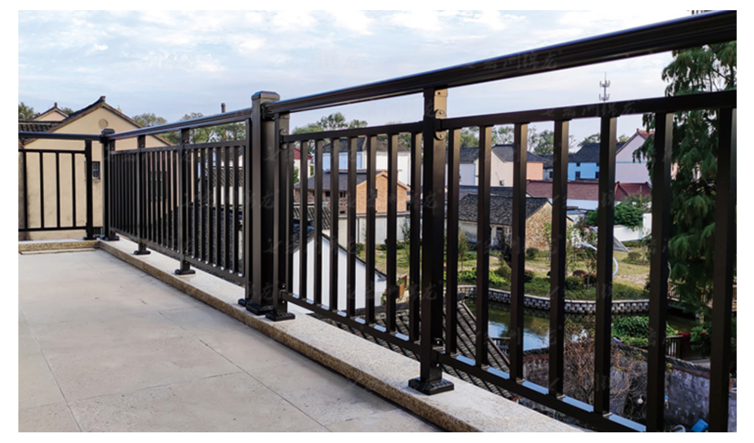 Heavy Duty Zinc Steel Building Safety Railing With Hot Dipped Galvanized Steel Handrail