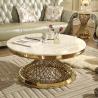 Buy cheap Qiancheng Marble Top Coffee Table Dia 90x50cm High Gloss Round Coffee Table from wholesalers