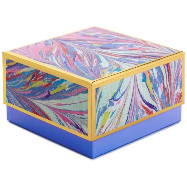 Buy cheap Periwinkle Marbled Medium Square Gift Box 7" Foldable Gift Box from wholesalers