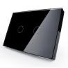 Buy cheap US / AU Standard Touch Wall Switch 2 gang Black/white Crystal Glass Panel Touch Screen Light Switches AC 110-240V from wholesalers