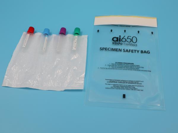 Disposable Medical 4 Layer Specimen Bag 95kpa Ziplock Sealing Biohazard Specimen