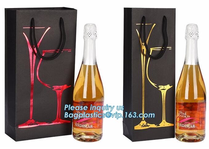 tea brown paper bag with logo print eco friendly With Ribbon Handles wine packaging offset bags,Decorative Paper Bags wi