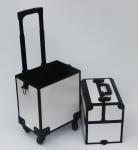 Lockable Aluminum Pro Makeup Case White - Black Large Space For Storage
