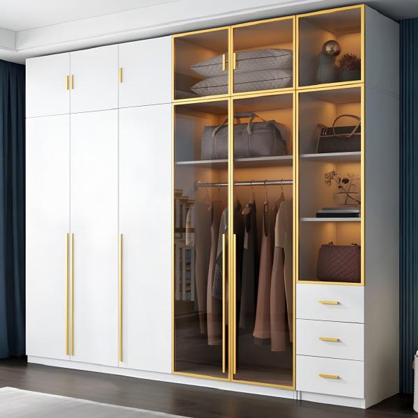 Buy cheap Storage Clothes Organizer Bedroom Wooden Combination Wardrobe Whit Soft Close Drawer from wholesalers