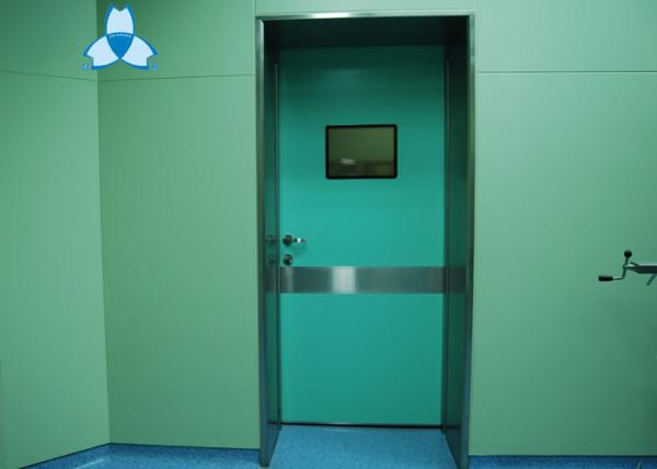 Manual Swing Hospital Air Filter , Single Leaf Hospital Room Door With Viewing