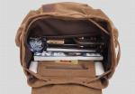 Large Travel Hiking Drawstring Canvas Leather Backpack Women'S Unisex